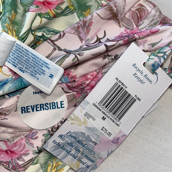 LoveShackFancy Hawaiian Hibiscus Reversible Bikini Bottom Sz M - Picture 9 of 12